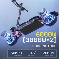 6000W Folding Dual Motor 60V 33A Adult Electric Scooter 11″ Road Tire E-Scooter