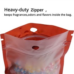Clear Front Colorful Custom Zip Pouch with Round Hang Hole Multi-Use Foil Bag