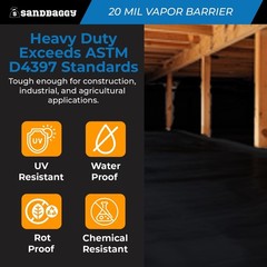 20 Mil Black Vapor Barrier – Polyethylene Visqueen (USA Made) – Sandbaggy