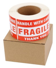 4 Rolls 500/Roll 3 x 5 Fragile Stickers Handle With Care Shipping Mailing Labels