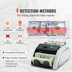VEVOR Money Counter Machine Bill Counter with UV MG IR DD Counterfeit Detection