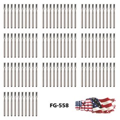Dental Midwest FG #558 Straight Fissure Crosscut Carbide Burs 10-100Pk