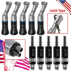 Dental Low Slow Speed Handpiece Contra Angle Air Motor 4Holes NSK Style Black