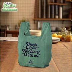 12×6.5×22 Inches Green Plastic Shopping Bags for Grocery Takeout Retail 480 Pcs