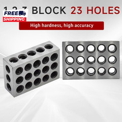 1 X 2 X 3 Inch Blocks Matched Pair Hardened Steel 23 Holes Accuracy 1 2 3 Block