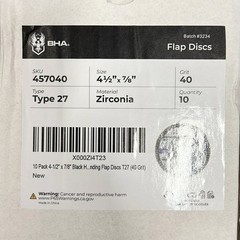 100 Pack 4.5″ x 7/8″ Black Hawk 40 Grit Zirconia Flap Disc Grinding Wheels T27