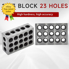 1 X 2 X 3 Inch Blocks Matched Pair Hardened Steel 23 Holes Accuracy