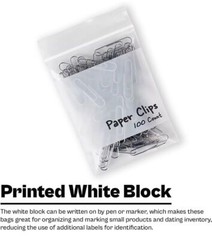 WHITE BLOCK HEAVY DUTY 2 Mil Clear Zip Seal Bags Reclosable Top Lock Plastic