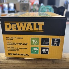 DEWALT 1 in. x 1 in. x 16-Gauge Galvanized Wide Crown Staple (2000 Pack)