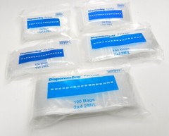 500 Zippit Bags 5 Small Assorted Sizes 100 Each Clear 2mil Reloc Zip Seal Baggie