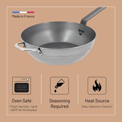 De Buyer Mineral B Carbon Steel Country Fry Pan – 12.5 Diameter 8.9 Cooking