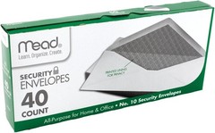 Mead #10 Envelopes, Letter Size, 4-1/8″ x 9-1/2″, Security Printed Lining for Pr