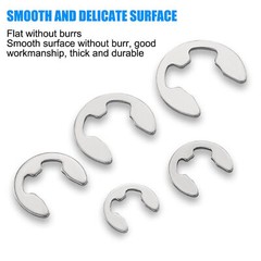 120Pcs Stainless Steel E Clips C Circlip Kit Retaining Ring Assorted 1.5 to 10mm