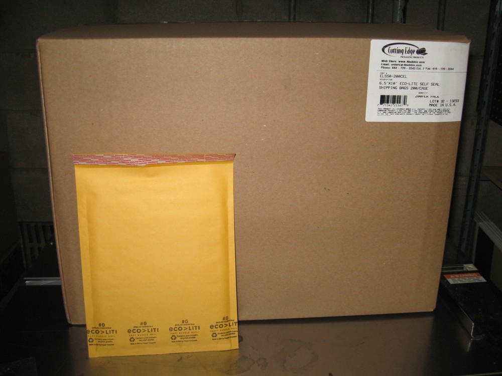 250 – #0 Ecolite Kraft Bubble Mailers, 6.5″ x 10″ w/ Free Shipping