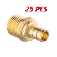 EFIELD 25PCS 1/2″ PEX x 1/2″ Male NPT Adapters Brass Crimp Fittings, Lead Free