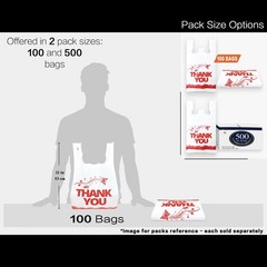 100 Pcs White Thank You Bags T Shirt Bags To Go Grocery Reusable Disposable