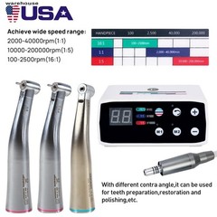 Dental Brushless LED Electric Micro Motor 1:1/1:5 Increasing Handpiece