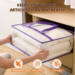 10 Pack Clear Clothes Storage Bags, Double Zipper Design 40L Underbed Moving …