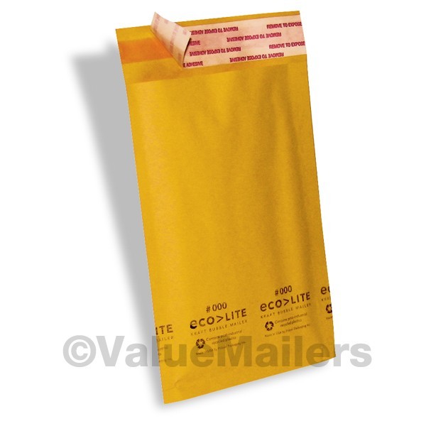 500 4×8 #000 Ecolite Premium Kraft Bubble Mailers Envelopes 4″ x 8, 100 4×6 Bags