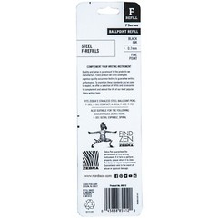 6 Packs 85512, Zebra F-Refills For F-301 Series, F-402, F-701, 0.7mm Black Ink