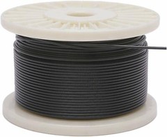 Vinyl Coated Stainless Steel 304 Cable Wire Rope 7×7, Black, 3/64″ – 1/16″