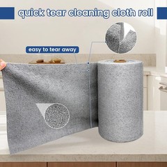 Whkvnng 75 Pack Microfiber Cleaning Cloth Roll,Reusable 10×10 inches, Grey