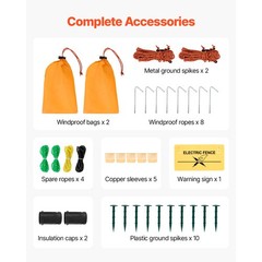 VEVOR Electric Netting Fence Kit Sheep Fencing 35″H x 164’L with Posts Spikes