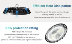6 Pcs 300W UFO Led High Bay Light Industrial Warehouse Commercial Light Fixtures