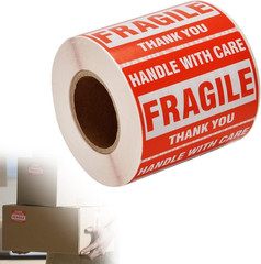 [1 Roll, 500 Labels] 2″ X 3″ Fragile Stickers Handle with Care Warning Packing/S