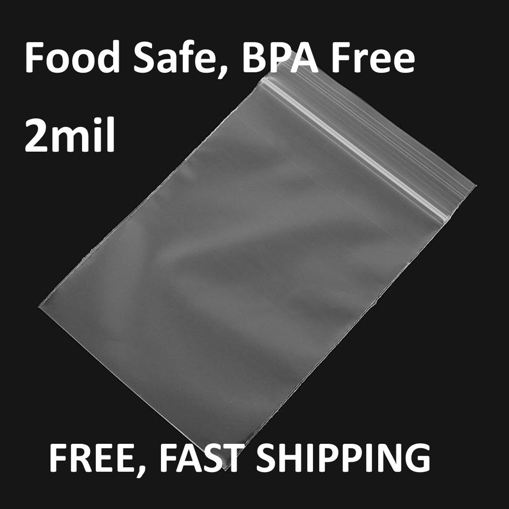 5″x7″ CLEAR 2MIL ZIP SEAL TOP LOCK BAGS POLY PLASTIC RECLOSABLE ZIPPER BAGGIES