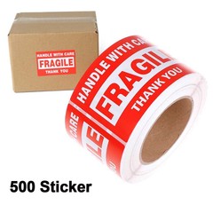 500/Roll 3“ x 5” Fragile Stickers Handle with Care Thank You Shipping Label Tag