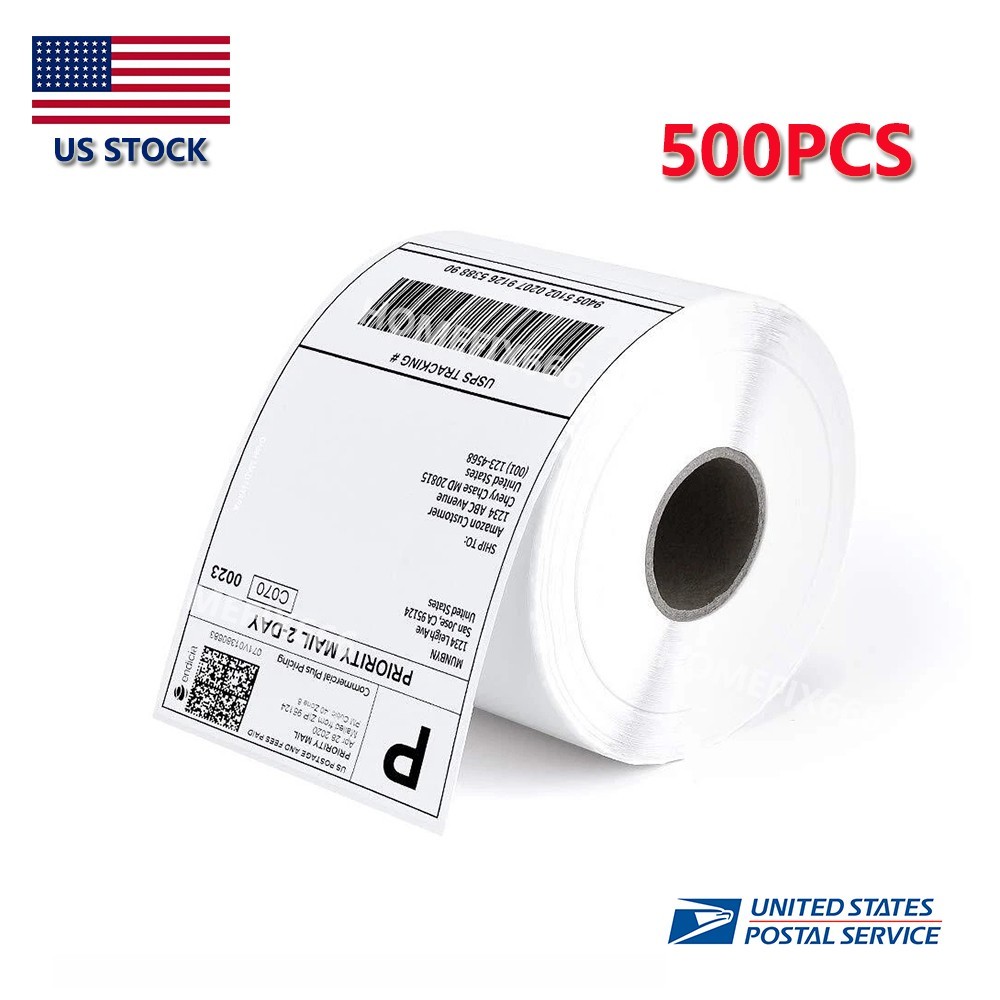 500PCS 100*150mm 4X6 Thermal Labels for Shipping Label Printer for USPS Fedex