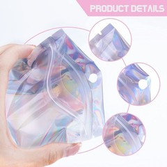 Holographic Mylar Bags Smell Proof Food Storage Zip Seal Foil Pouch Candy Bag
