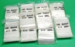 3 x 3 Bags 2mil Clear Reclosable Top Seal Squeeze Lock Bags 3″ Square 1000 Pcs