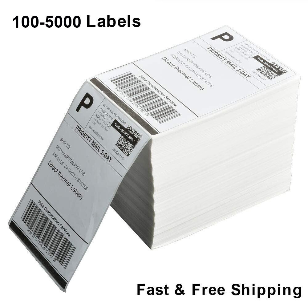 For Rollo & Zebra Fanfold 4×6 Perforated Direct Thermal Address Shipping Labels