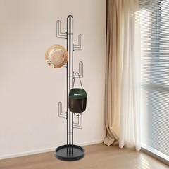 Freestanding Coat Rack Black Clothing Rack Stand Cactus Shape Clothing Stand