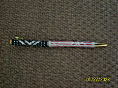 New, 2 Unbranded USA Flag Ball Point Pen with Eagle Clip