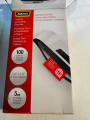 FELLOWES 100 Thermal Laminating Pouches ID Business Cards Size 5 mil 2.25 x 3.75