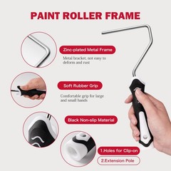 13Pcs Mini 4-Inch Paint Roller Kit Microfiber Rollers Tray Liners Trim Touch-Ups