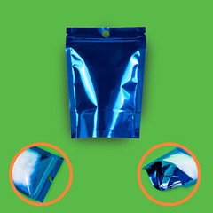 8-100 Color & Clear Mylar Foil Stand Up Resealable Food Storage Packaging Bags