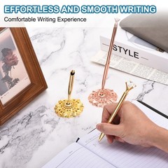 1 Set Wedding Pen with Pen Holder Guest Book Pen with Holder Gold Tone