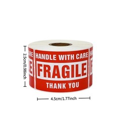 Fragile Stickers 1 Roll 250 2×3 Fragile Label Sticker Handle With Care Mailing