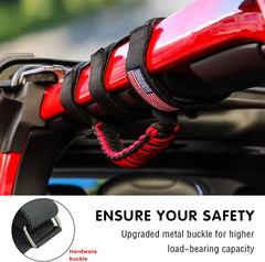 Roll Bar Grab Handles – Durable Paracord with Metal Buckle, Compatible with Jeep