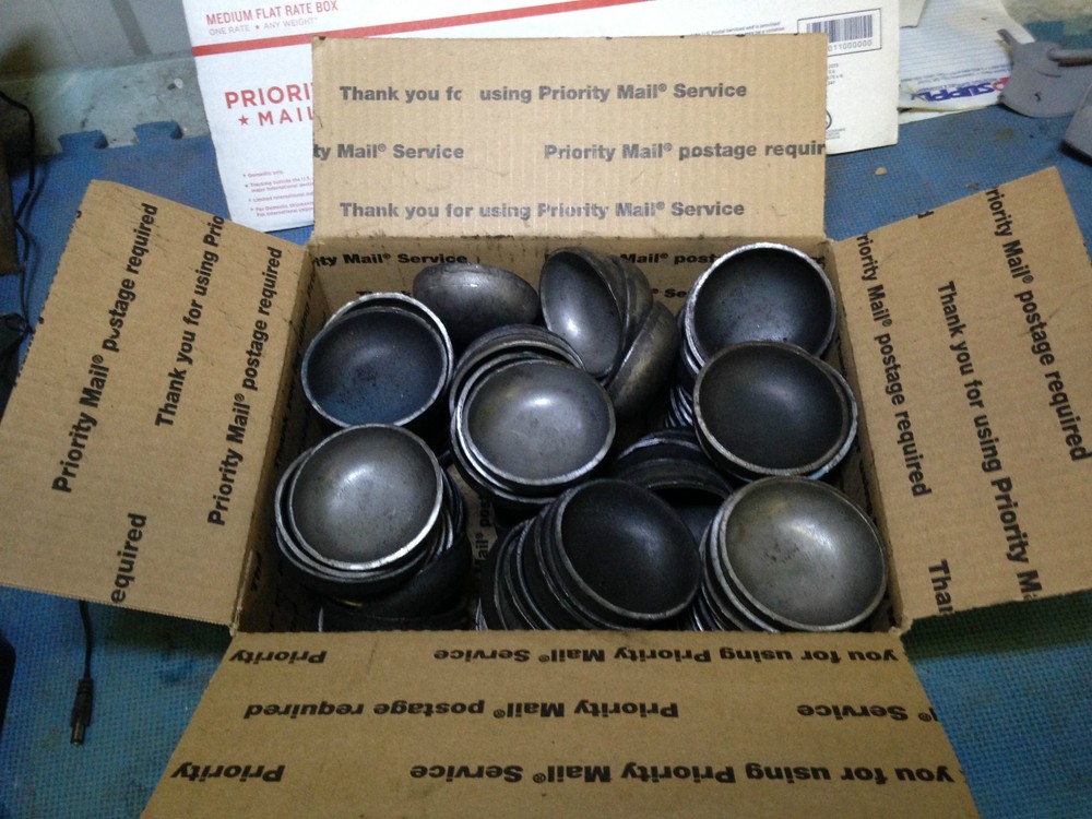 Pipe caps: domed steel weld on 2 7/8 lot of 100