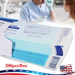 200Pcs/Box Dental Disposable Self-sealing Sterilization Pouches Autoclave 3.5*10
