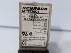 Schrack MT3330C4 relay, 24VDC with Schrack MT78740 relay base as shown