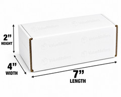 200 – 7 x 4 x 2 White Corrugated Shipping Mailer Packing Box Boxes