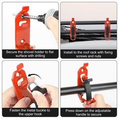2pcs Shovel Mounts for Roof Rack Quick Release Axe Metal Clamp Holder Kits