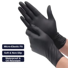 6 Mil Black Nitrile Gloves Disposable Heavy Duty Powder Free Latex Free S-2XL