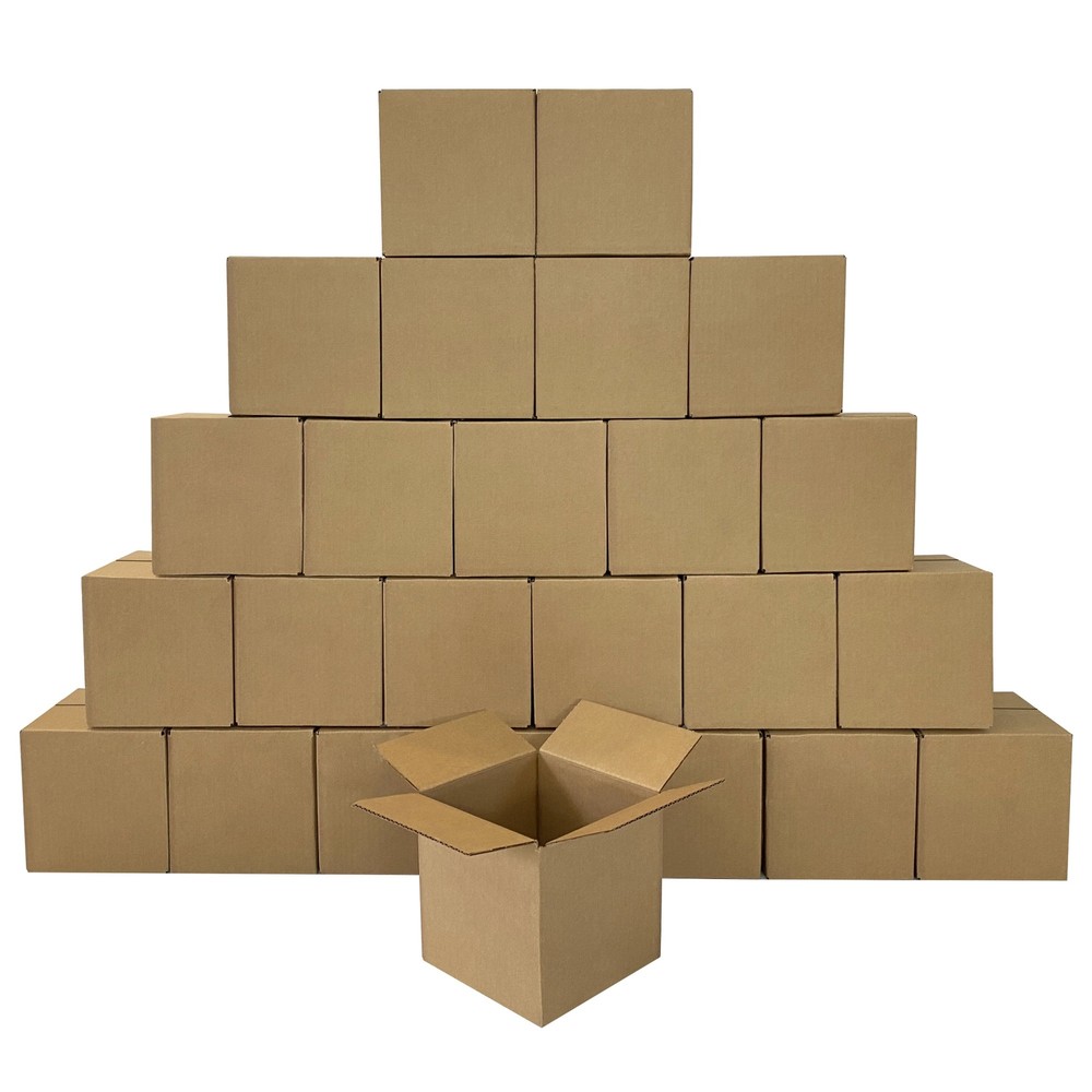 UOFFICE Corrugated Boxes 5″ x 5″ x 5″ Cube Boxes – Bundle of 25 Shipping Boxes